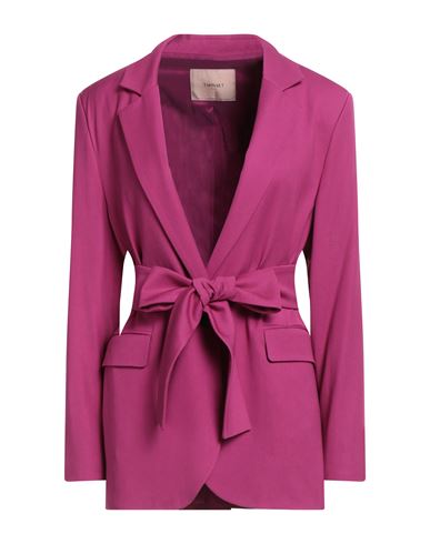 Twinset Woman Blazer Magenta Size 4 Viscose, Wool, Elastane