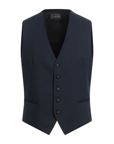 TAGLIATORE TAGLIATORE MAN VEST BLUE SIZE 38 VIRGIN WOOL, POLYAMIDE