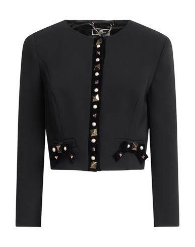 Elisabetta Franchi Woman Suit Jacket Black Size 6 Polyester, Elastane