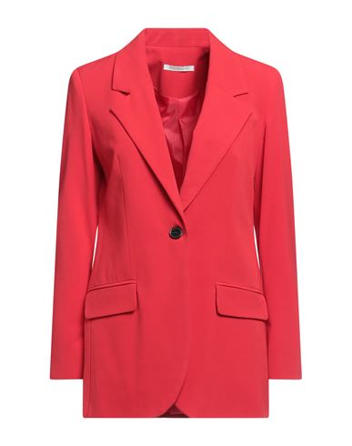 Biancoghiaccio Woman Blazer Red Size 6 Polyester, Viscose, Elastane