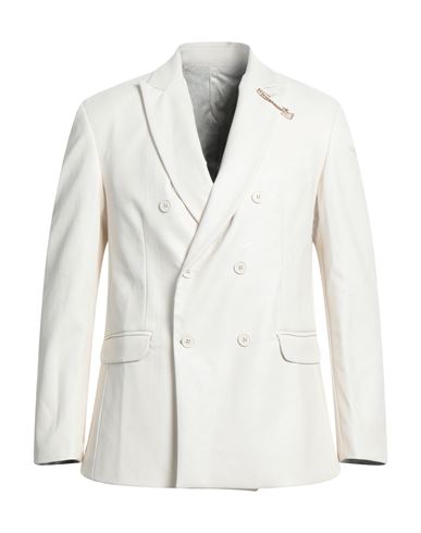 Family First Milano Man Suit Jacket Ivory Size 44 Polyurethane In White