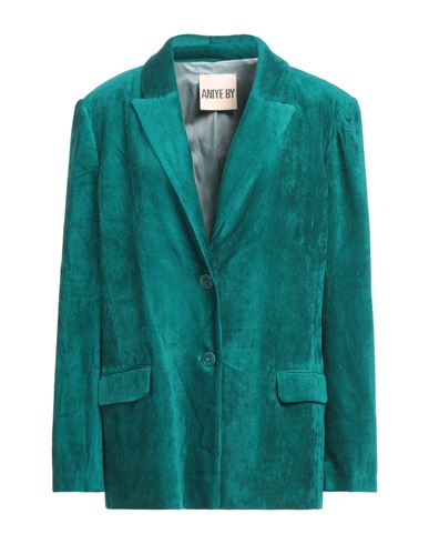 Aniye By Woman Suit Jacket Emerald Green Size 10 Viscose