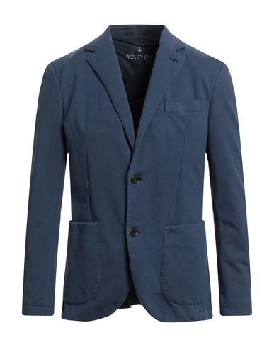 At.p.co At. P.co Man Blazer Navy Blue Size 40 Tencel, Cotton, Linen