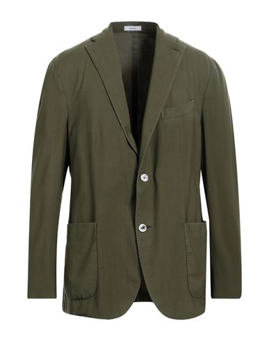 Boglioli Man Suit Jacket Military Green Size 44 Virgin Wool
