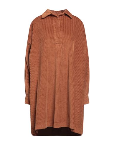 Ottod'ame Woman Mini Dress Brown Size 10 Cotton
