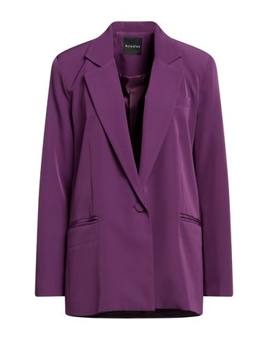 Actualee Woman Blazer Purple Size 6 Polyester, Elastane