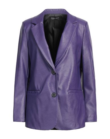 Vanessa Scott Woman Blazer Purple Size M Viscose, Polyurethane
