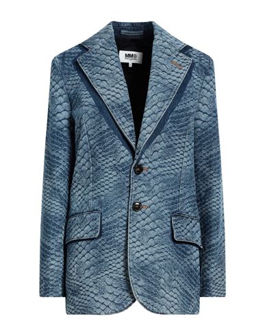 Mm6 Maison Margiela Woman Suit Jacket Blue Size 16 Cotton