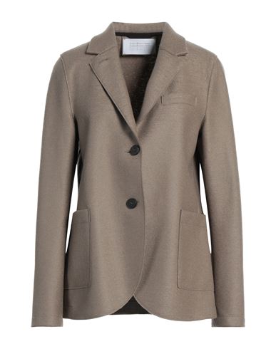 Harris Wharf London Woman Suit Jacket Khaki Size 8 Virgin Wool In Beige