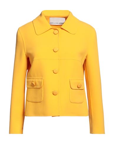 Mila Schön Woman Suit Jacket Yellow Size 8 Virgin Wool, Elastane In Brown