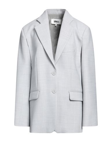 Mm6 Maison Margiela Woman Blazer Light Grey Size 4 Polyester, Virgin Wool, Elastane
