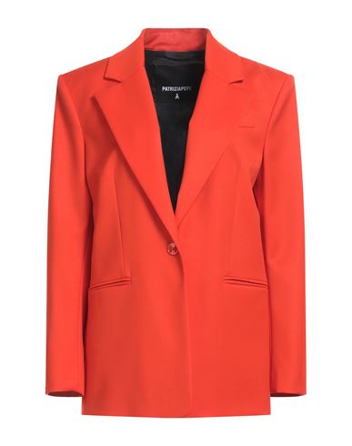 Patrizia Pepe Woman Blazer Orange Size 4 Polyester, Viscose, Elastane