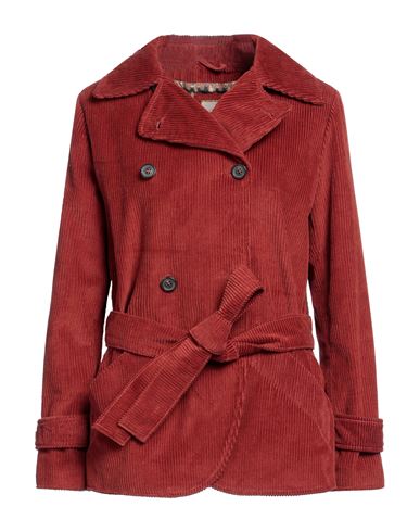 Andrea D'amico Woman Overcoat Rust Size 6 Cotton In Red