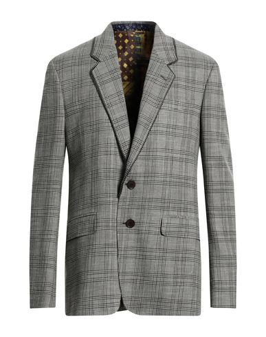 Etro Man Blazer Grey Size 46 Wool, Viscose, Linen