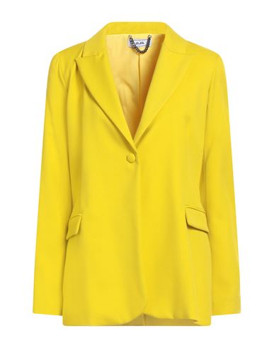 JIJIL JIJIL WOMAN BLAZER YELLOW SIZE 10 POLYESTER, VISCOSE, ELASTANE 