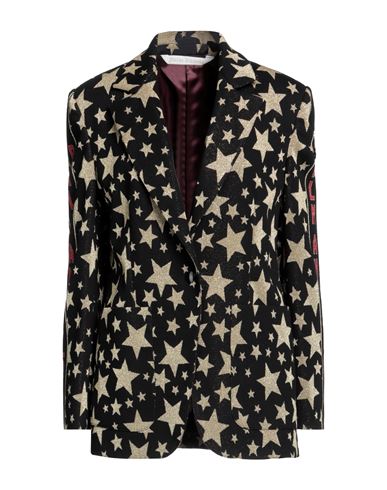 Palm Angels Woman Suit Jacket Black Size 4 Cotton, Polyester, Polyamide, Elastane