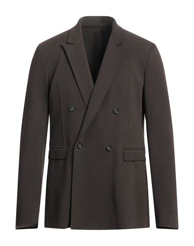Paolo Pecora Man Suit Jacket Dark Brown Size 42 Viscose, Wool, Polyamide, Elastane