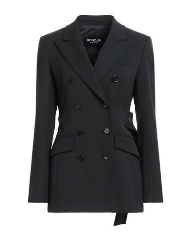 Dondup Woman Blazer Black Size 4 Polyester, Virgin Wool, Elastane
