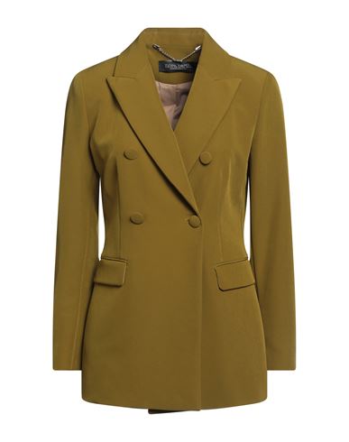 Nora Barth Woman Blazer Military Green Size 10 Polyurethane, Viscose, Elastane