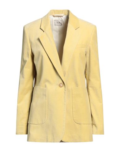 Alysi Woman Blazer Yellow Size 2 Cotton, Metal