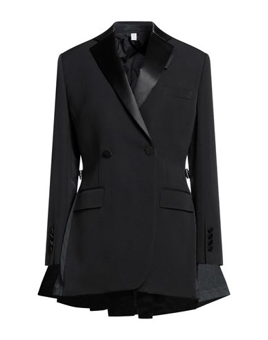 Burberry Woman Blazer Black Size 4 Virgin Wool, Mulberry Silk, Polyester