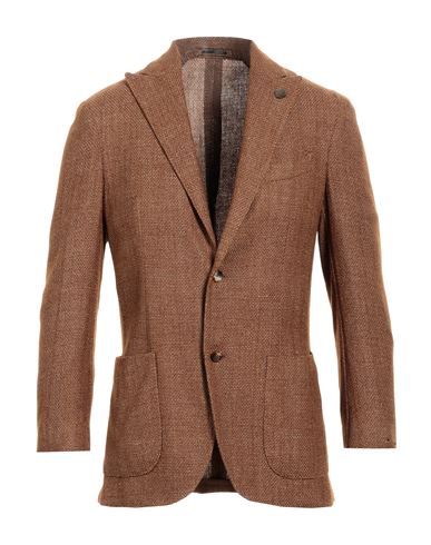 Lardini Man Blazer Brown Size 38 Silk, Linen, Wool