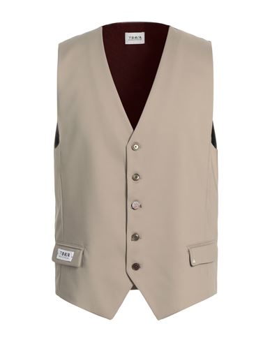 Shop Berna Man Tailored Vest Khaki Size Xl Cotton, Polyamide, Elastane In Beige