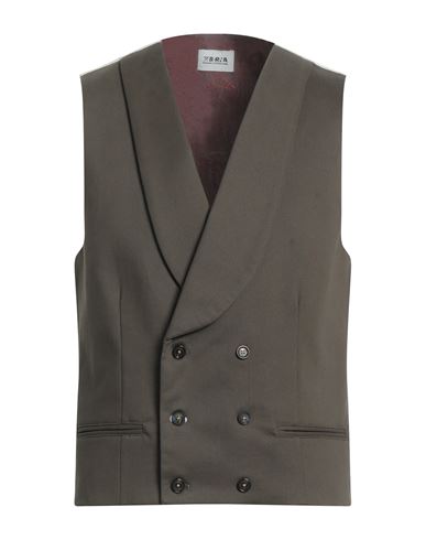 Berna Man Tailored Vest Military Green Size Xl Cotton, Elastane
