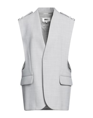 Mm6 Maison Margiela Woman Blazer Light Grey Size 6 Polyester, Virgin Wool, Elastane
