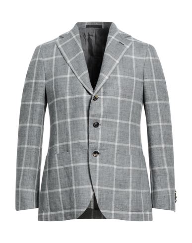 Shop Caruso Man Blazer Grey Size 46 Linen, Wool