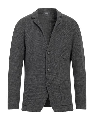 Rossopuro Man Blazer Lead Size 4 Wool, Cashmere In Grey