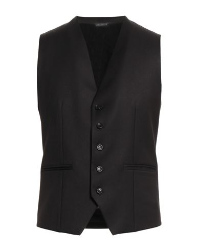 Daniele Alessandrini Man Tailored Vest Black Size 42 Polyester, Viscose, Elastane