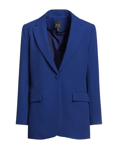 Access Fashion Woman Suit Jacket Bright Blue Size M Polyester, Viscose, Elastane