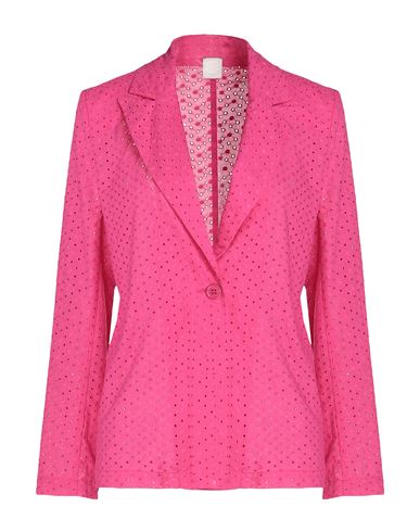 8 By Yoox San Gallo Cotton Blazer Woman Suit Jacket Fuchsia Size 12 Cotton In Pink