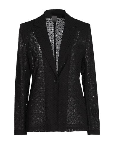 8 By Yoox San Gallo Cotton Blazer Woman Suit Jacket Black Size 12 Cotton