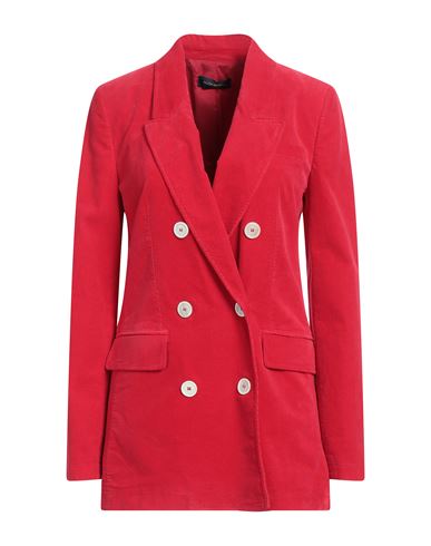 Piazza Sempione Woman Blazer Red Size 8 Cotton, Elastane