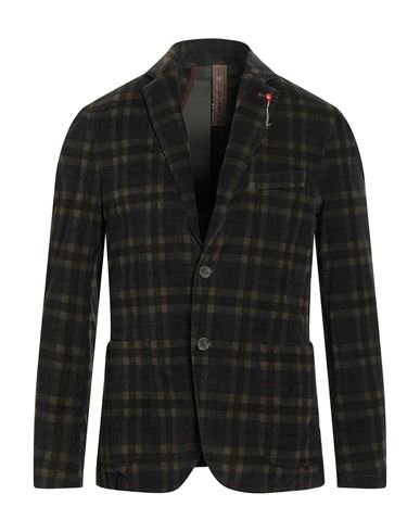 Bernese Milano Man Blazer Military Green Size 38 Cotton, Elastane In Black