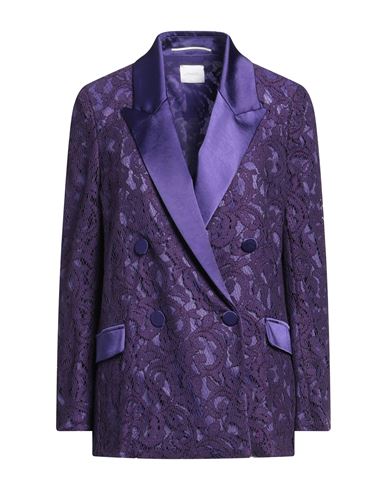 Merci .., Woman Blazer Purple Size 4 Polyester, Elastane, Cotton, Viscose, Polyamide