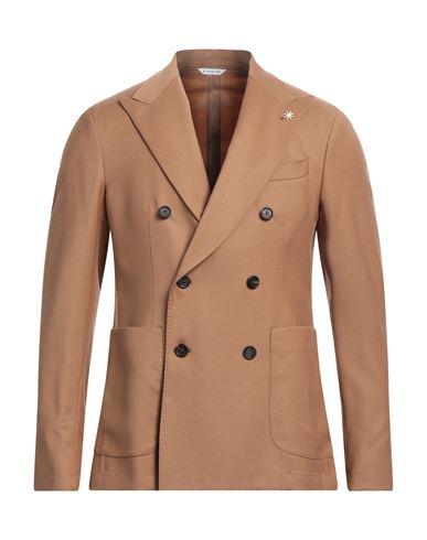 Manuel Ritz Man Blazer Camel Size 42 Virgin Wool, Elastane In Beige