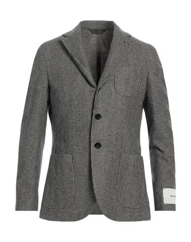 Paoloni Man Blazer Steel Grey Size 40 Wool, Cotton