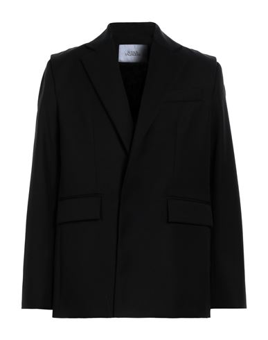 Bianca Saunders Man Blazer Black Size L Polyester, Virgin Wool