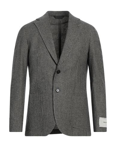 Paoloni Man Blazer Grey Size 40 Virgin Wool, Cashmere, Elastane In Black