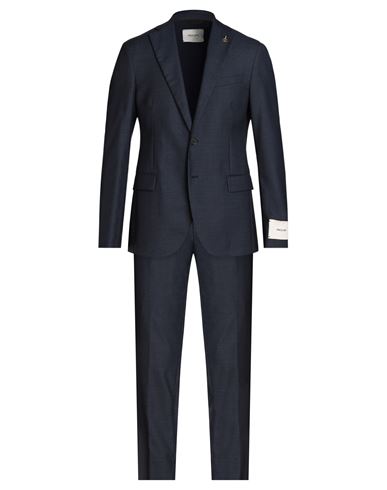 Paoloni Man Suit Midnight Blue Size 38 Virgin Wool