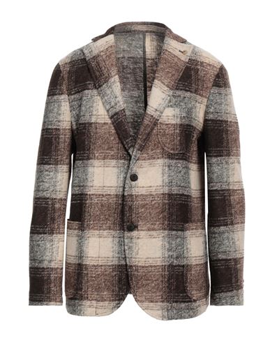 Barbati Man Blazer Brown Size 40 Polyester, Acrylic, Wool In Brown
