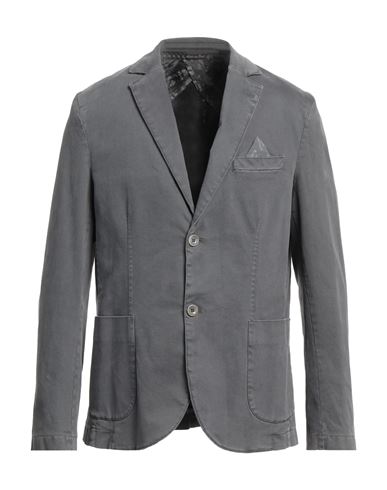 Barbati Man Suit Jacket Lead Size 44 Cotton, Elastane In Grey