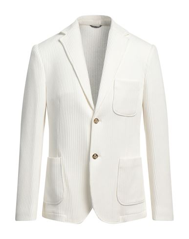 Shop Grey Daniele Alessandrini Man Blazer Ivory Size 42 Viscose, Polyester, Polyamide In White