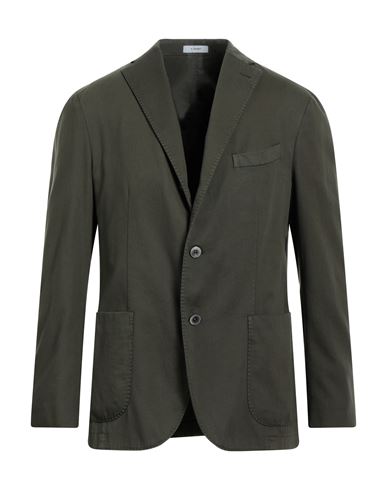 Boglioli Man Suit Jacket Military Green Size 40 Cotton, Elastane