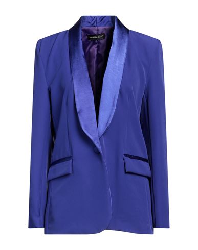 Vanessa Scott Woman Blazer Bright Blue Size M Polyester, Elastane