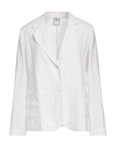 Fedeli Woman Suit Jacket White Size 10 Linen