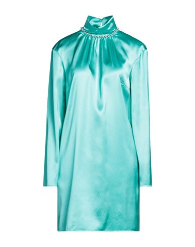 Msgm Woman Mini Dress Turquoise Size 6 Viscose, Elastane In Blue